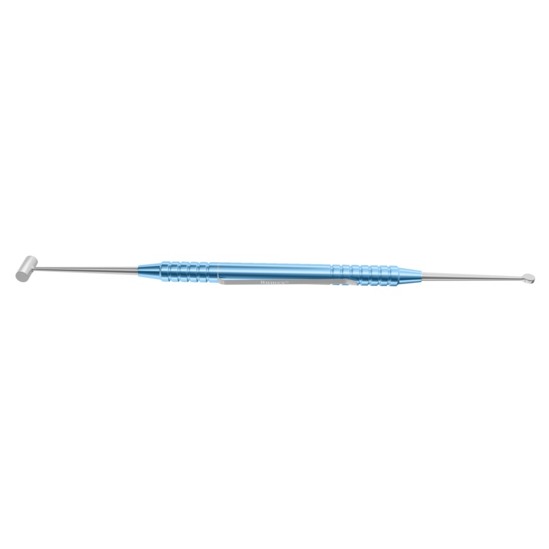378R 16-111 Schocket Double-Ended Scleral Depressor, with Pocket Clip, Length 143 mm, Round Titanium Handle