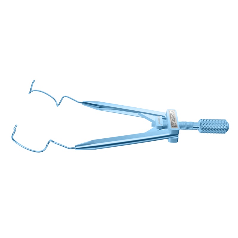 587R 14-0411TL Lieberman Nasal Speculum, 14.00 mm Rounded Open Blades, Flat Branches, Specially Designed for LASIK, Length 70 mm, Titanium