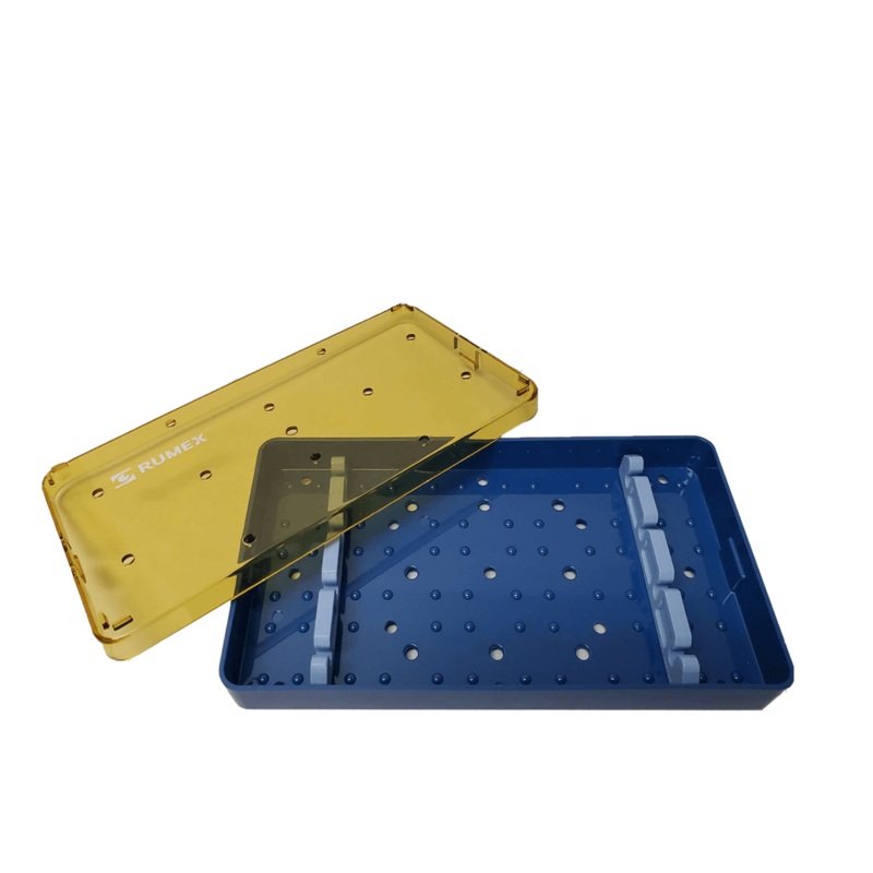 737R 18-303-1 Plastic Sterilization Tray with 2 Special Silicone Plug-In Inserts for 4 Instruments, Medium, 19010119 mm, 7.540.75