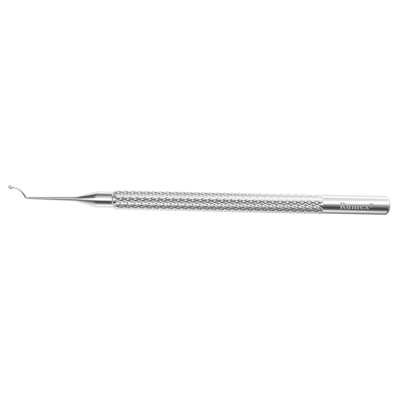964R 13-152S Carlson DSEK Smoother, Angled/ Vaulted Shaft, 7.50 mm from Tip to Angle, 2.50 mm Blunt Ball, Length 115 mm, Stainless Steel
