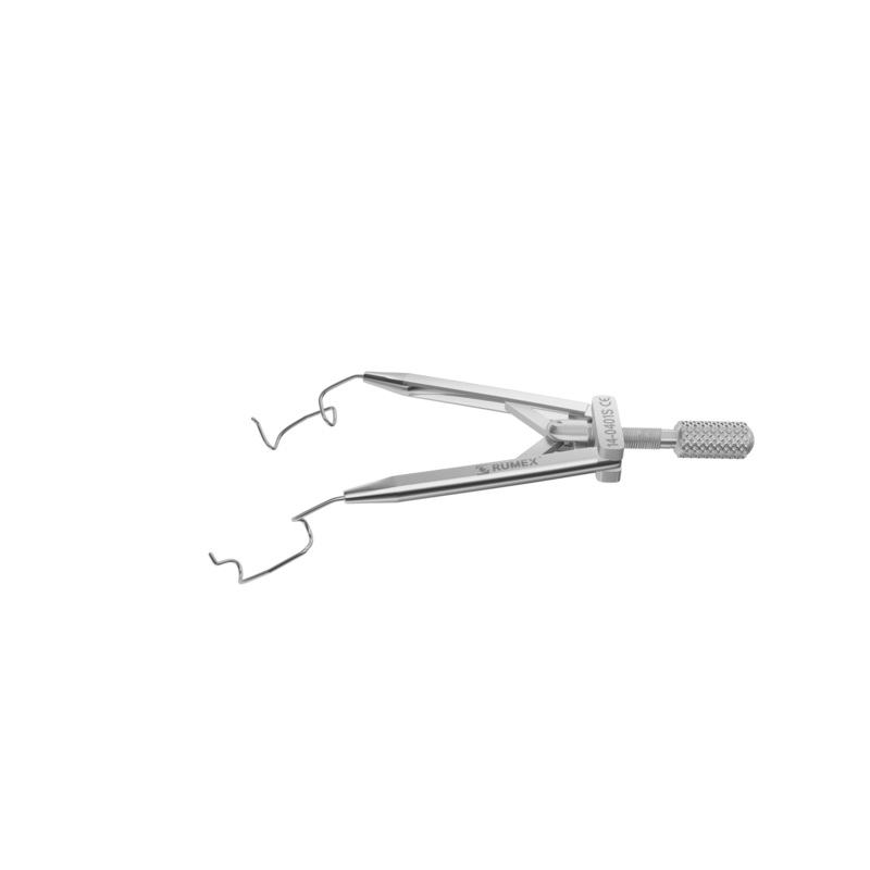 999R 14-0401S Lieberman Temporal Speculum, 14.00 mm V-Shaped Blades, Flat Branches, Adult Size, Length 76 mm, Stainless Steel