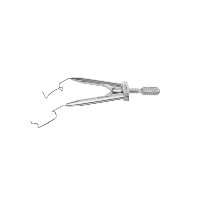 999R 14-040S Lieberman Temporal Speculum, 14.00 mm V-Shaped Blades, Round Branches, Adult Size, Length 76 mm, Stainless Steel