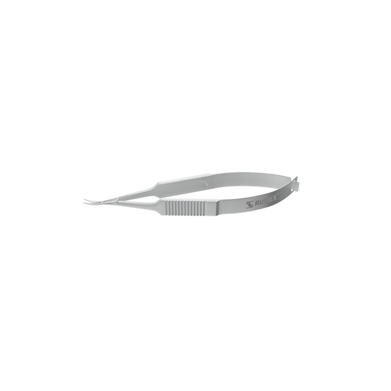 016R 11-052S Vannas Capsulotomy Scissors, Curved, Sharp Tips, 6.00 mm Blades, Flat Handle, Length 84 mm, Stainless Steel