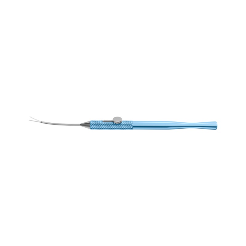 072R 10-083 Beehler Pupil Dilator, Four Prongs, Intraocular Handle, 17 Ga, Curved Shaft, Length 130 mm, Titanium Handle