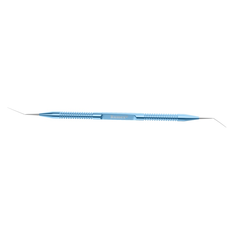 112R 13-031 Double Spatula, 0.50 mm and 1.00 mm Wide, 12.00 mm Long, Length 134 mm, Round Titanium Handle