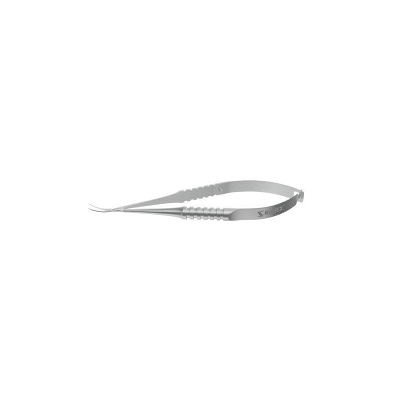 131R 11-062S McPherson-Vannas Curved Iris Scissors, Sharp Tips, 8.00 mm Blades, Round Handle, Length 85 mm, Stainless Steel