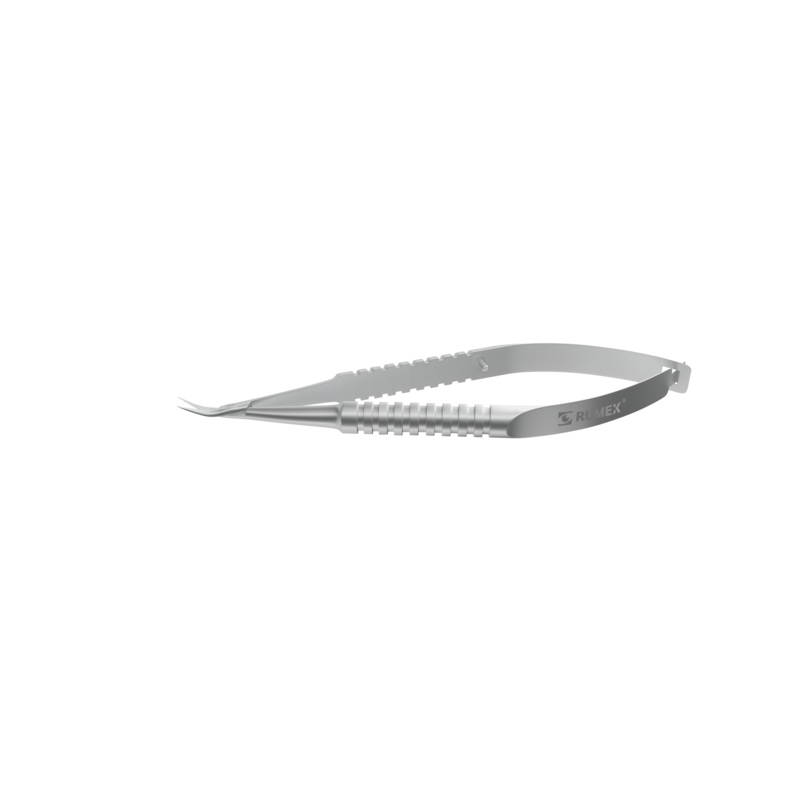 147R 11-034S Universal Corneal Scissors, Blunt Tips, 7.50 mm Curved Blades, Round Handle, Length 110 mm, Stainless Steel