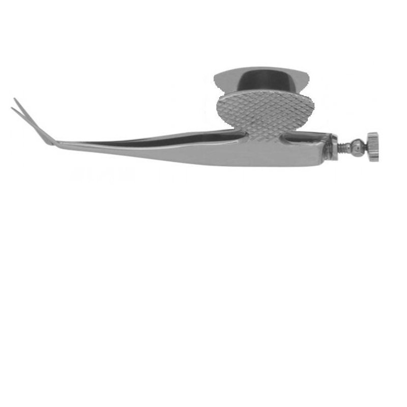 219R 11-1223 Barraquer Iris Scissors, Blunt Tips, 7.00 mm Blades, Flat Serrated Squeeze Action Handle with Polished Finish, Length 55 mm, Stainless Steel
