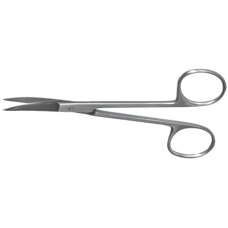 275R 11-081S Curved Iris Scissors, Sharp Tips, 28.00 mm Blades, Ring Handle, Length 115 mm, Stainless Steel