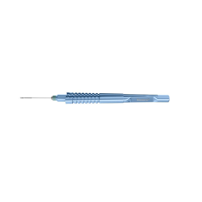 328R 12-410-23H Eckardt End-Gripping Forceps, Attached to a Squeeze Handle, with RUMEX Flushing System, 23 Ga