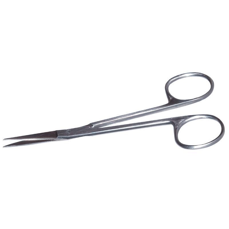351R 11-100S Knapp Straight Strabismus Scissors, Ring Handle, Length 115 mm, Stainless Steel