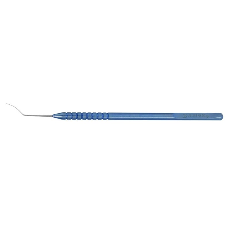356R 13-020 Curved Spatula, 0.25 mm Wide, 12.00 mm Long, Length 122 mm, Round Titanium Handle