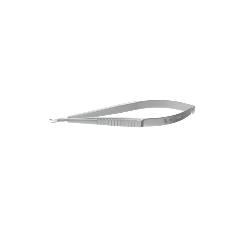 458R 11-135 Holland Spatulated DALK Scissors, Left, Micro blades, Delicate Shortened Outer Blade, Rounded Blunt Tips, Length 100 mm, Stainless Steel