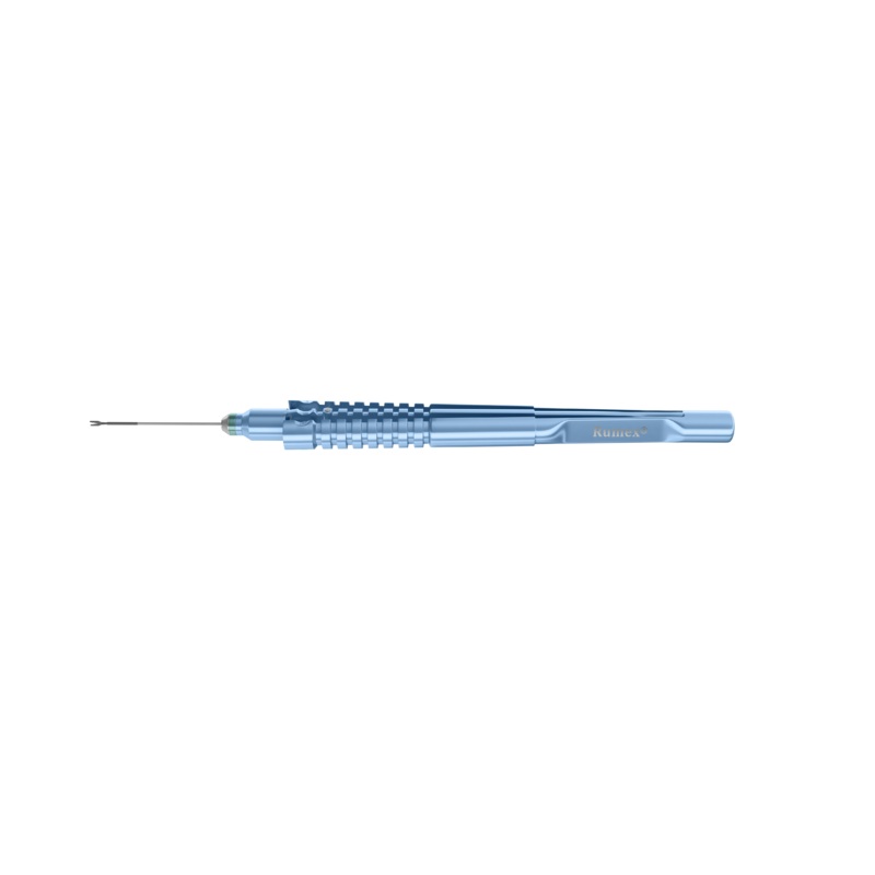 680R 12-301-25H Gripping Forceps with a sandblasted platform, Attached to a Squeeze Handle, with RUMEX Flushing System, 25 Ga