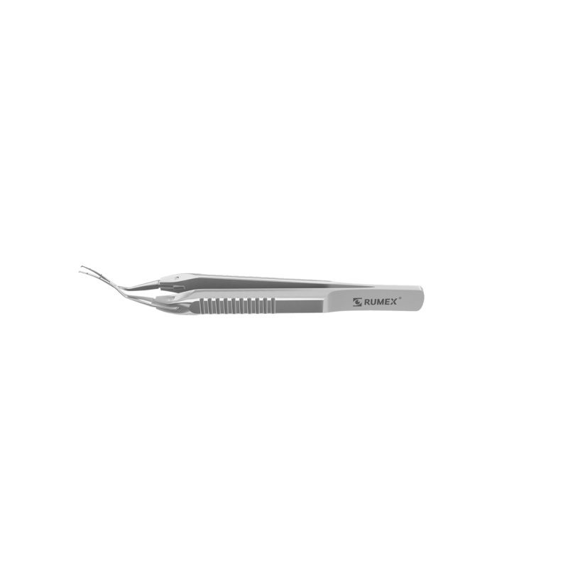 999R 4-0395/SFS Capsulorhexis Forceps with Scale (2.50/5.00 mm), Cross-Action, for 1.50 mm Incisions, Curved Stainless Steel Jaws (8.50 mm), Short Lever (16.00 mm), Short (71 mm) Flat Stainless Steel Handle, Length 90 mm