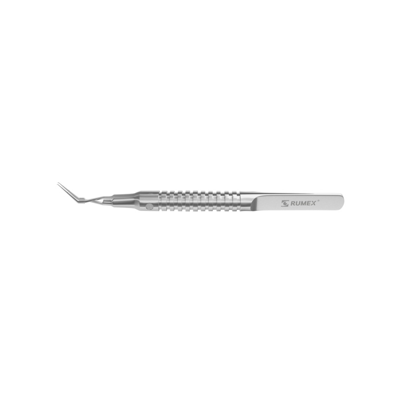 999R 4-0393S Small-Incision Capsulorhexis Forceps with Cross-Action and Scale, Cystotome Tips, Round Handle, Length 110 mm, Stainless Steel