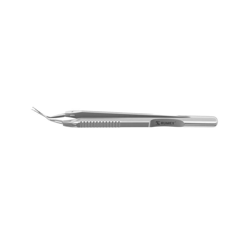 999R 4-0396/LFS Capsulorhexis Forceps with Scale (2.50/5.00 mm), Cross-Action, for 1.50 mm Incisions, Straight Stainless Steel Jaws (8.50 mm), Short Lever (16.00 mm), Long (101 mm) Flat Stainless Steel Handle, Length 120 mm