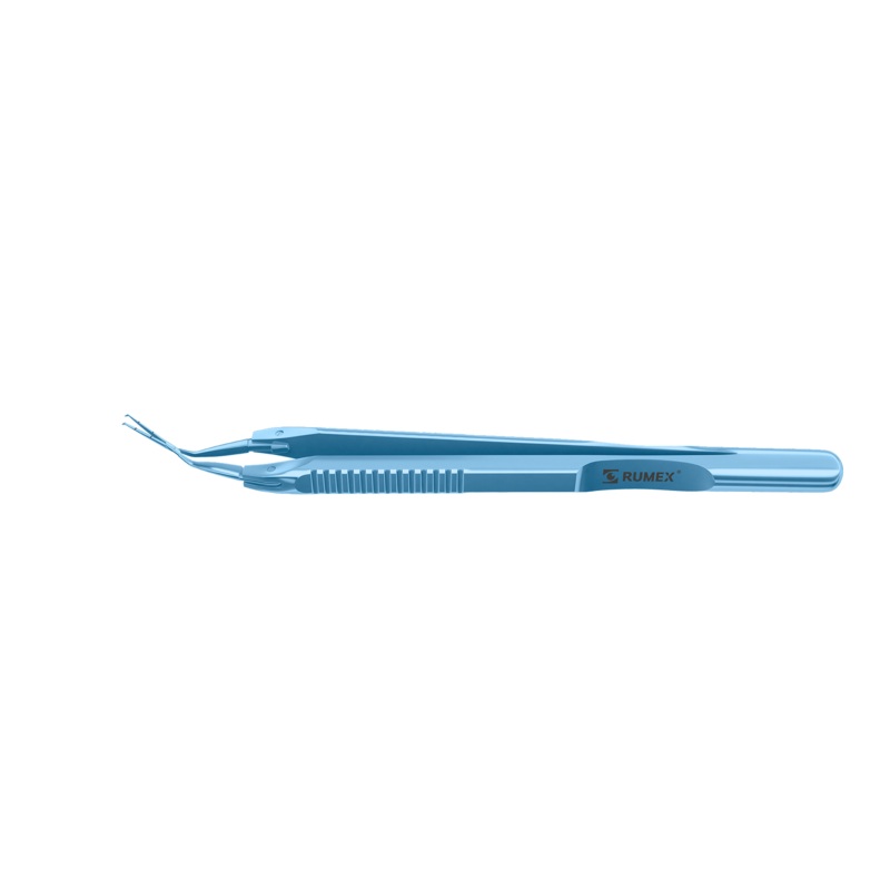 999R 4-0396/LFT Capsulorhexis Forceps with Scale (2.50/5.00 mm), Cross-Action, for 1.50 mm Incisions, Straight Titanium Jaws (8.50 mm), Short Lever (16.00 mm), Long (101 mm) Flat Titanium Handle, Length 120 mm