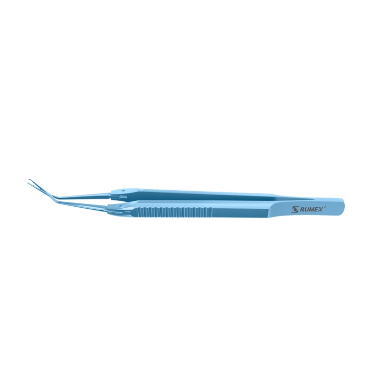 999R 4-03962/MFT Capsulorhexis Forceps with Scale (2.50/5.00 mm), Cross-Action, for 1.50 mm Incisions, Straight Titanium Jaws (8.50 mm), Long Lever (26.00 mm), Medium (91 mm) Flat Titanium Handle, Length 120 mm
