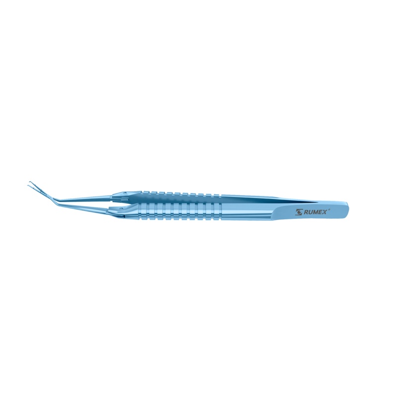 999R 4-03962/MRT Capsulorhexis Forceps with Scale (2.50/5.00 mm), Cross-Action, for 1.50 mm Incisions, Straight Titanium Jaws (8.50 mm), Long Lever (26.00 mm), Medium (91 mm) Round Titanium Handle, Length 120 mm