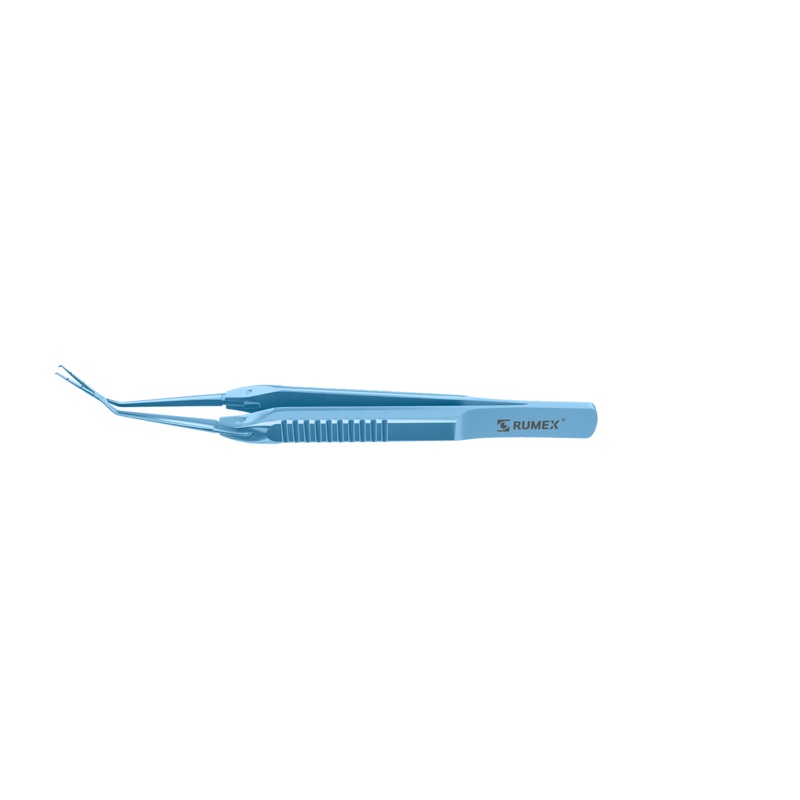 999R 4-03962/SFT Capsulorhexis Forceps with Scale (2.50/5.00 mm), Cross-Action, for 1.50 mm Incisions, Straight Titanium Jaws (8.50 mm), Long Lever (26.00 mm), Short (71 mm) Flat Titanium Handle, Length 100 mm