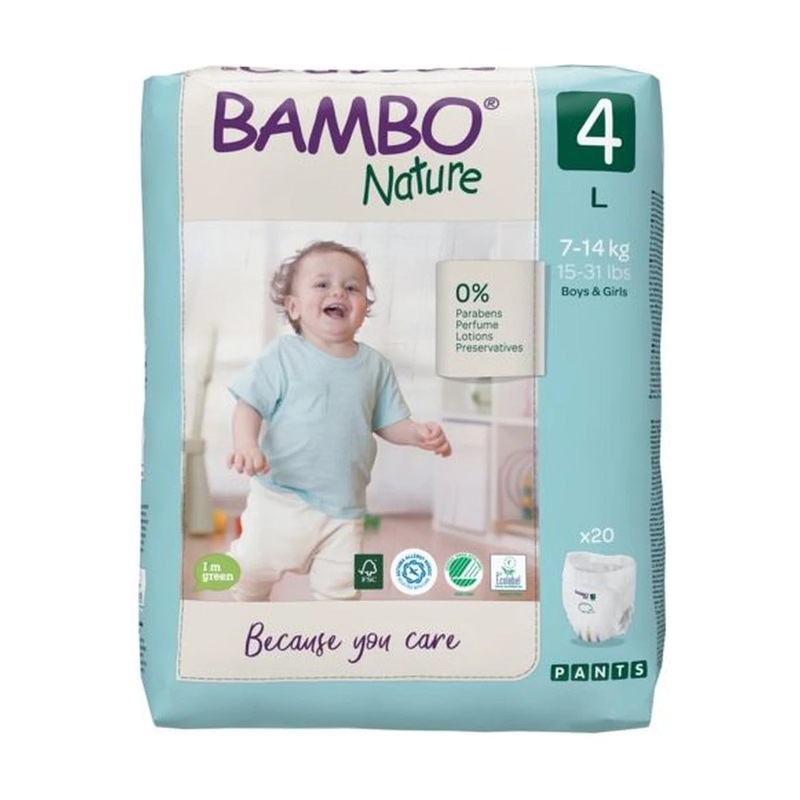 Bambo Nature Pull Up Pants Size 4 Large (7-14kg)