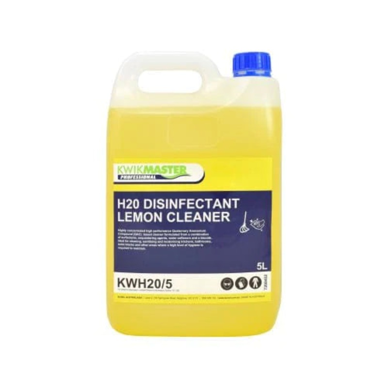 Kwikmaster H20 Disinfectant Lemon Cleaner 5L