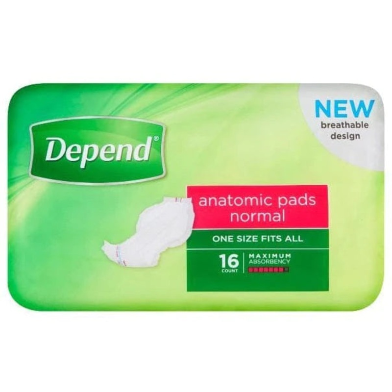 Depend Anatomic Pad-Normal|Carton of 64