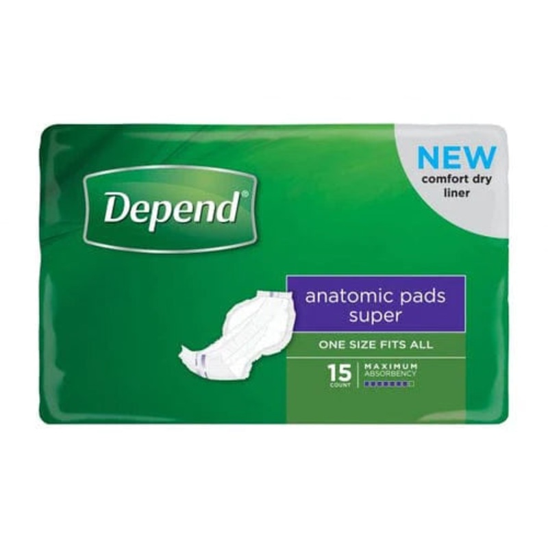 Depend Anatomic Pad-Super|Carton of 60