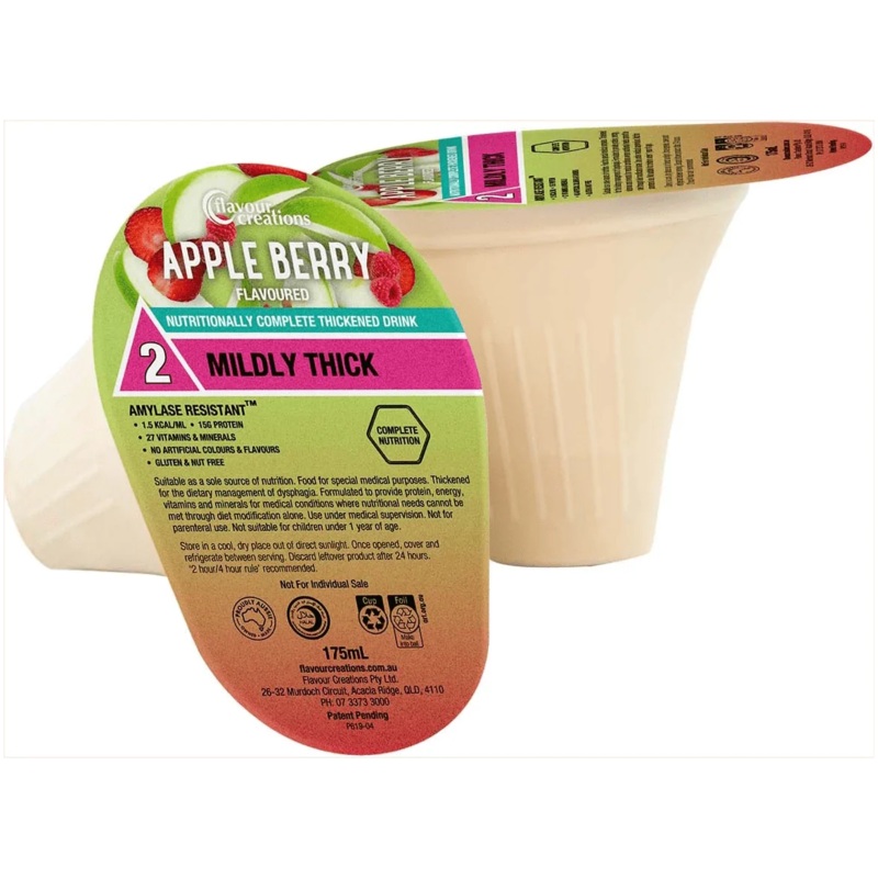 Flavour Creations Apple Berry|Level 2 (150 – Mildly Thick)|Level 3 (400 – Moderately Thick)|Level 4 (900 – Extremely Thick)|Level 1 (Slightly Thick)|Carton of 12|Carton of 24