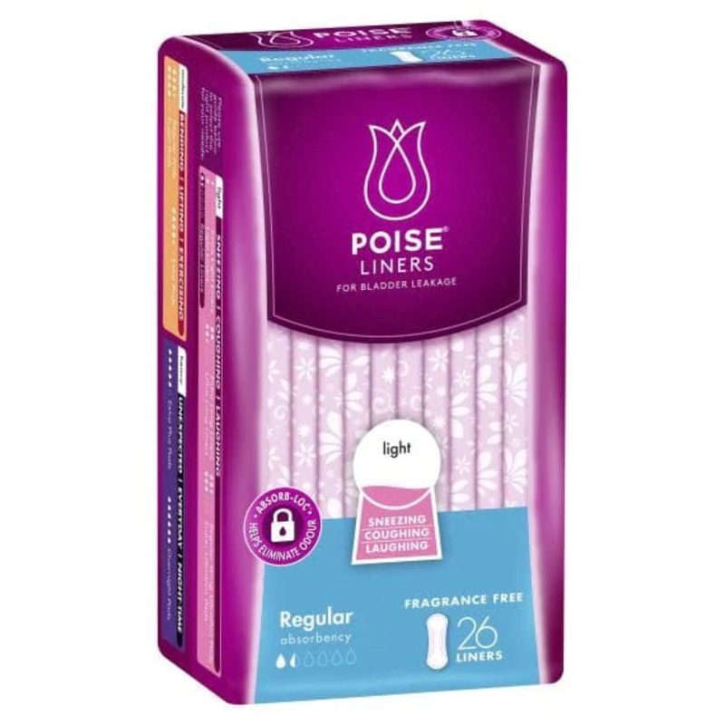 Poise Light Liners|Regular|Extra Long|Pack of 26|Carton of 156|Pack of 22|Carton of 132