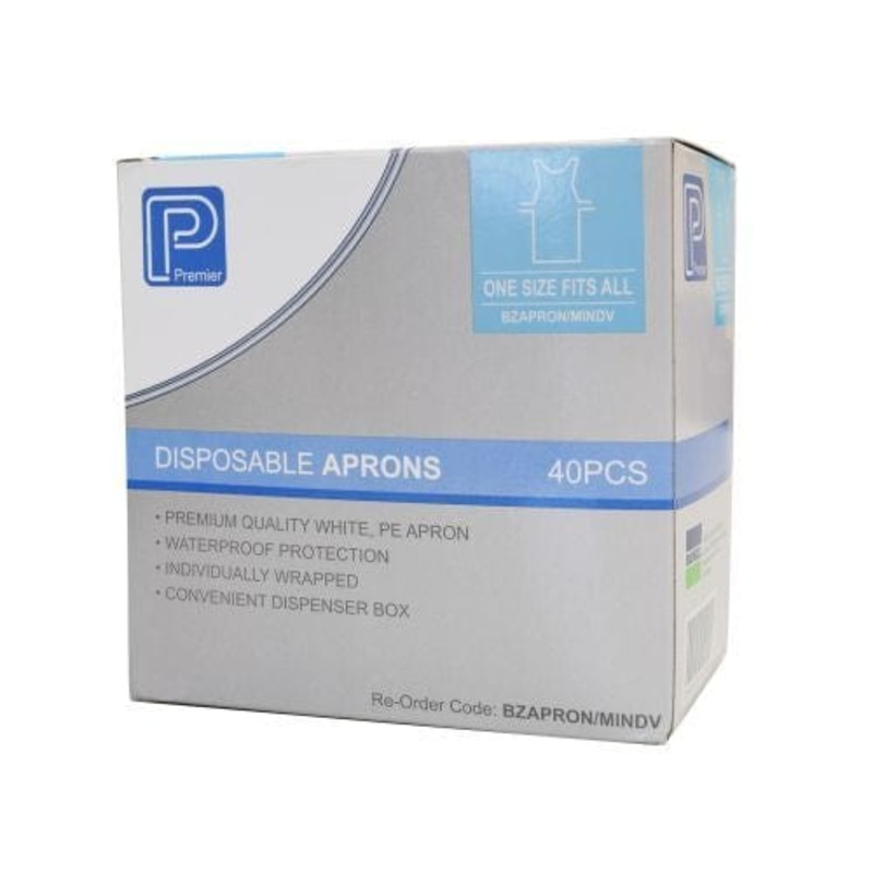 Premier Disposable Aprons White (Individually Wrapped)