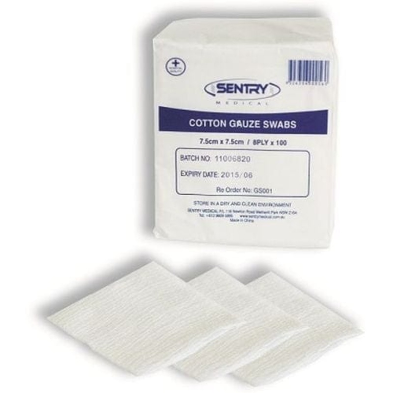 Sentry Medical Gauze Swabs 7.5cm x 7.5cm
