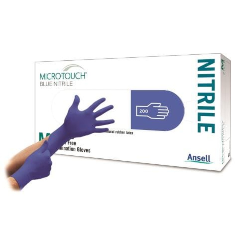 Ansell Micro-Touch Blue Nitrile Powder Free Gloves