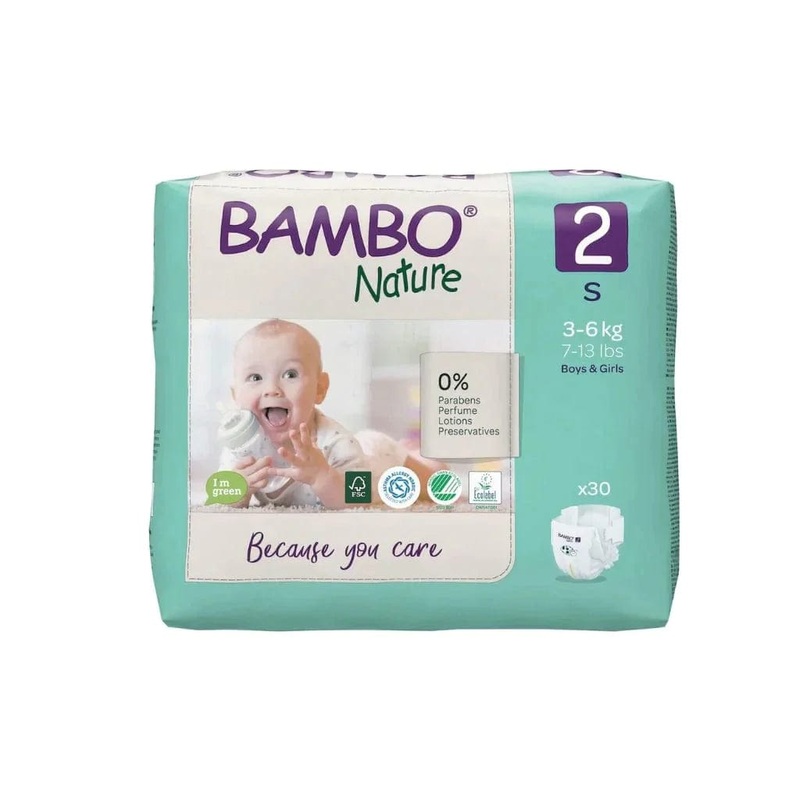 Bambo Nature Nappies Size 2 Small (3-6kg)