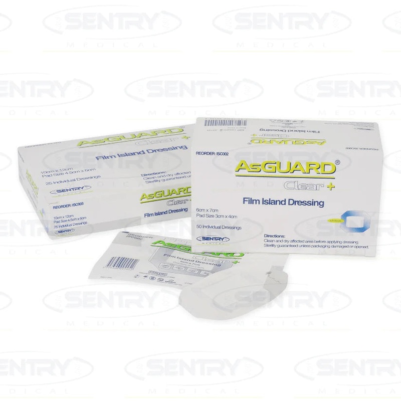 Sentry Medical Asguard Clear+ Film Island Dressing, Sterile