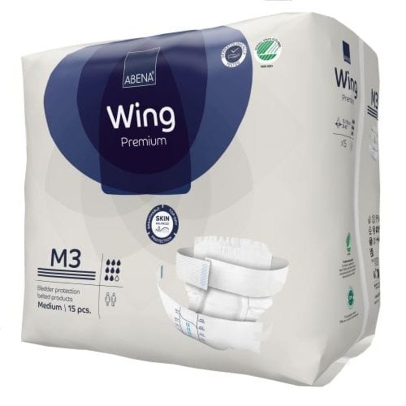 Abena Wing Premium Medium M3|Packet of 15|Carton of 60