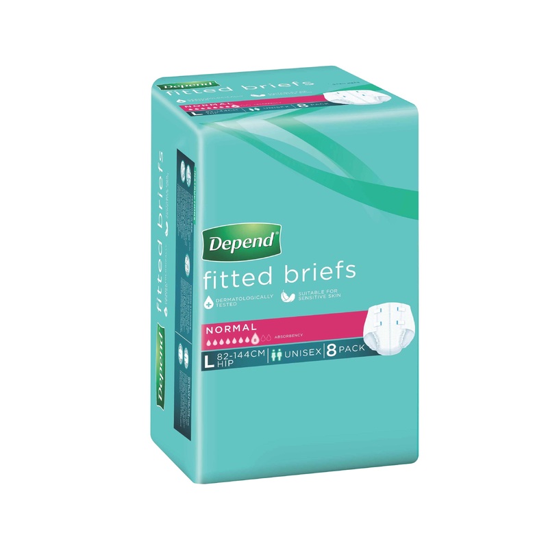 Depend Brief Normal Large|Pack of 8|Carton of 32