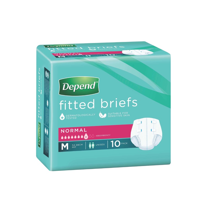 Depend Brief Normal Medium|Pack of 10|Carton of 40