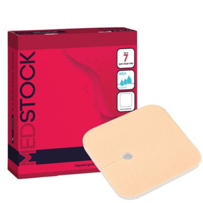 Medstock Foam Non Adh Trachy|Each|Box of 10|9 x 9cm