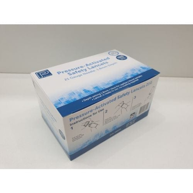 Premier Lancet Safety 21gx1.8mm Pressure Activated