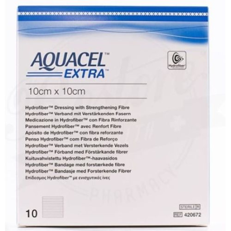 Aquacel Extra Hydrofiber Dressing Sterile 10x10cm