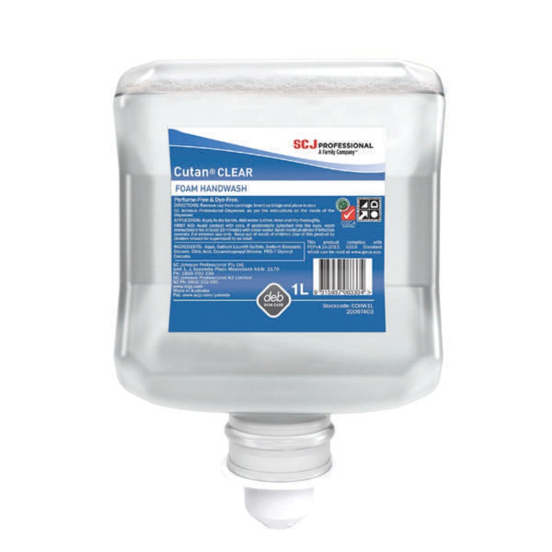 Sc Johnson Deb Skin Care Cutan Clear Foam Handwash 1Lt