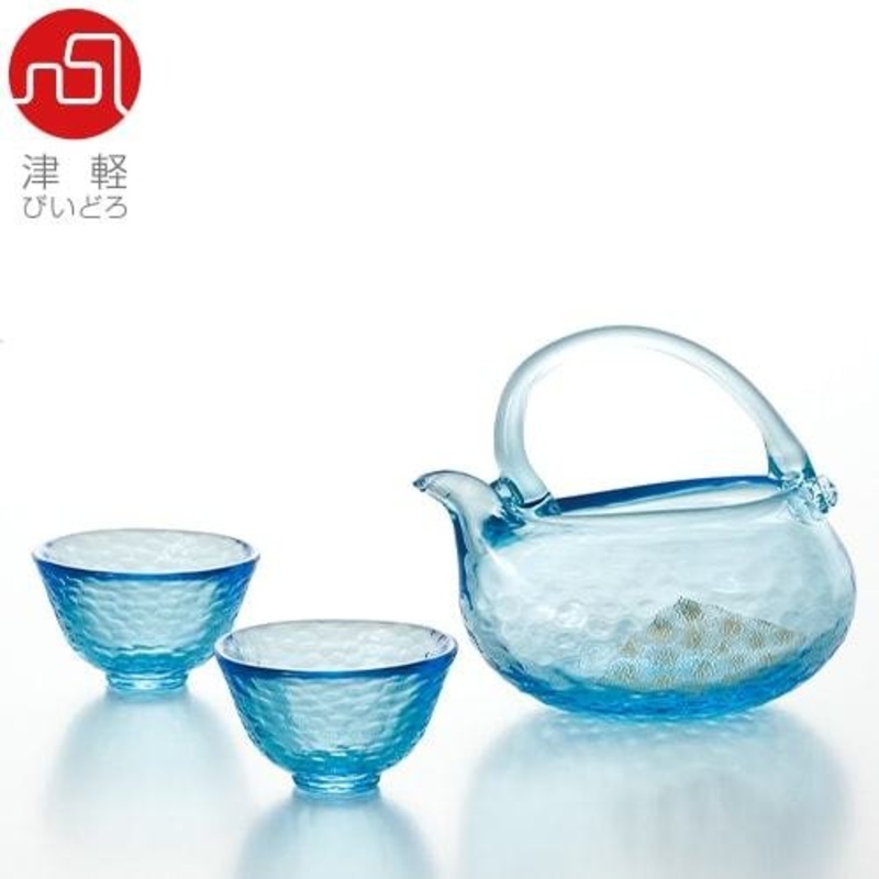 ISHIZUKA Tsugaru Vidro Sake Set Blue