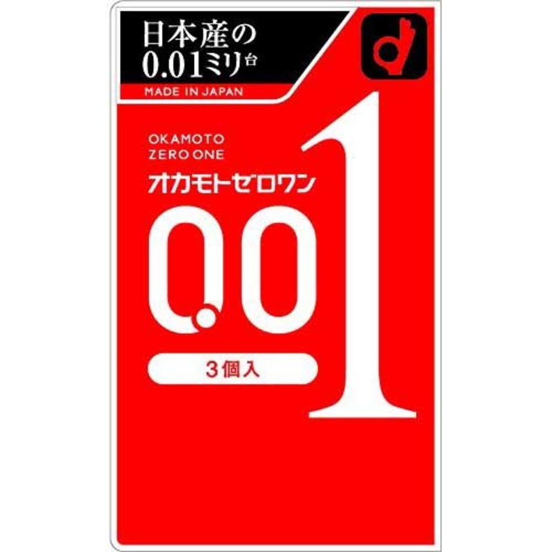 OKAMOTO Zero One 001 Condoms Ultra Thin 0.01mm 3pcs