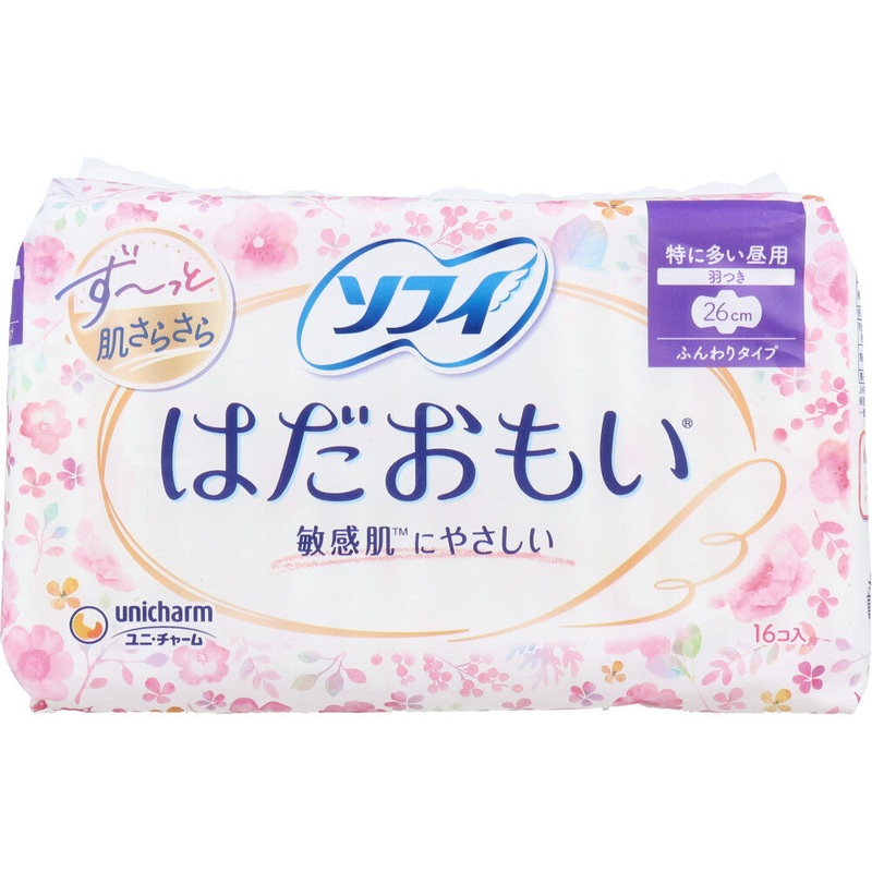 UNICHARM Sofy Hadaomoi Day Pads With Wings 26cm 16pcs