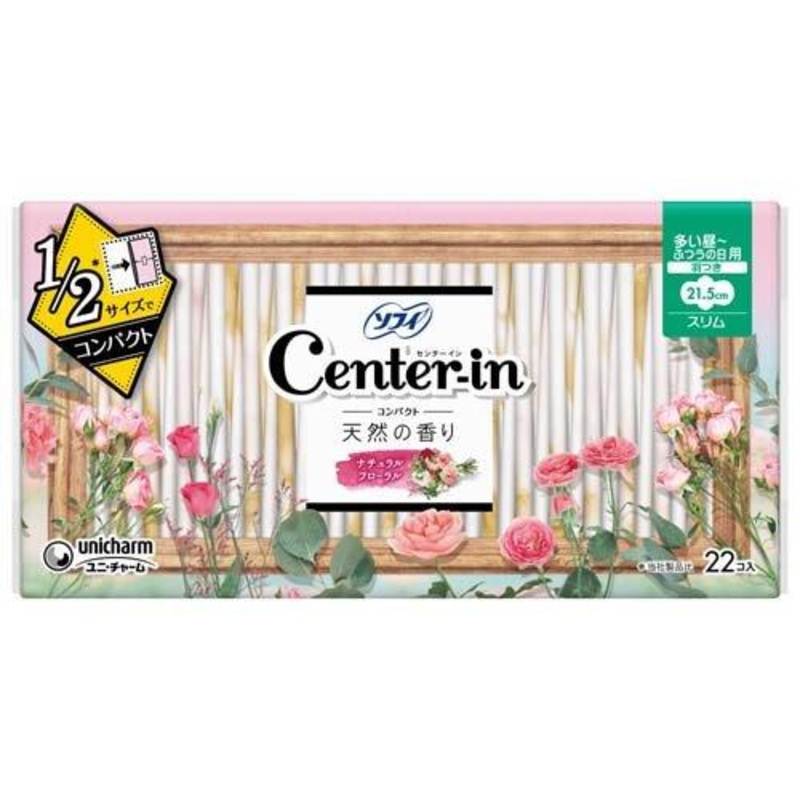 UNICHARM CENTER In Compact Sweet Floral 21.5cm 22pcs