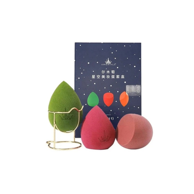 AMORTALS AMORTALS Starry Beauty Blender Set Makeup Powder Sponge Set 3 Sponges with Stand 2Pack