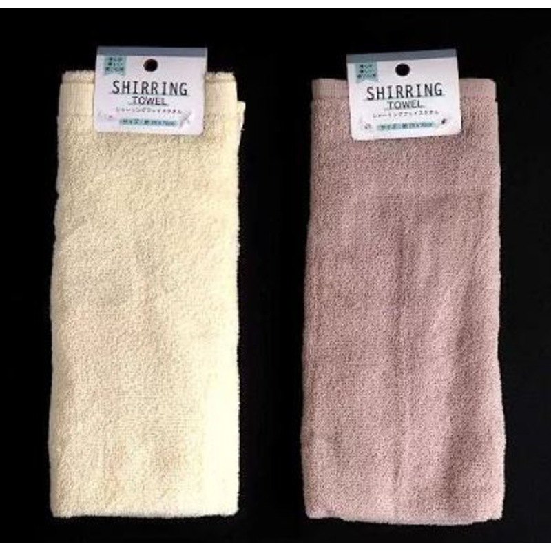 Shirring Face Towel Cream/Brown 2870cm 1pc