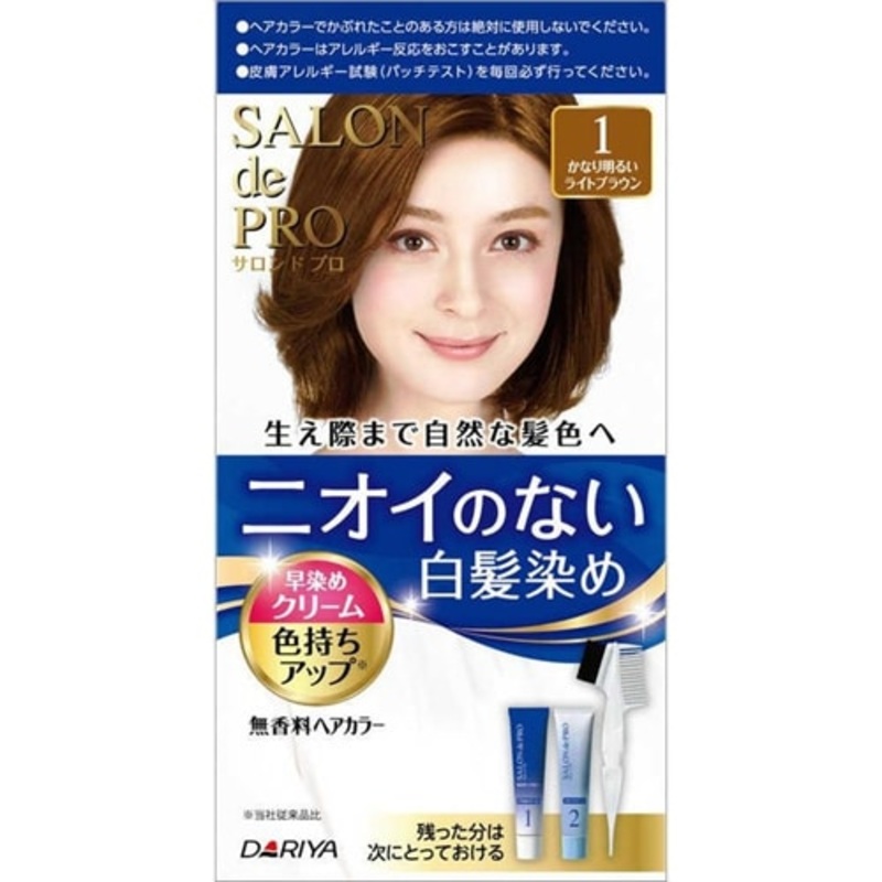 DARIYA Salon De Pro Hair Dye For Gray Hair #1 Very Bright Light Brown 40g